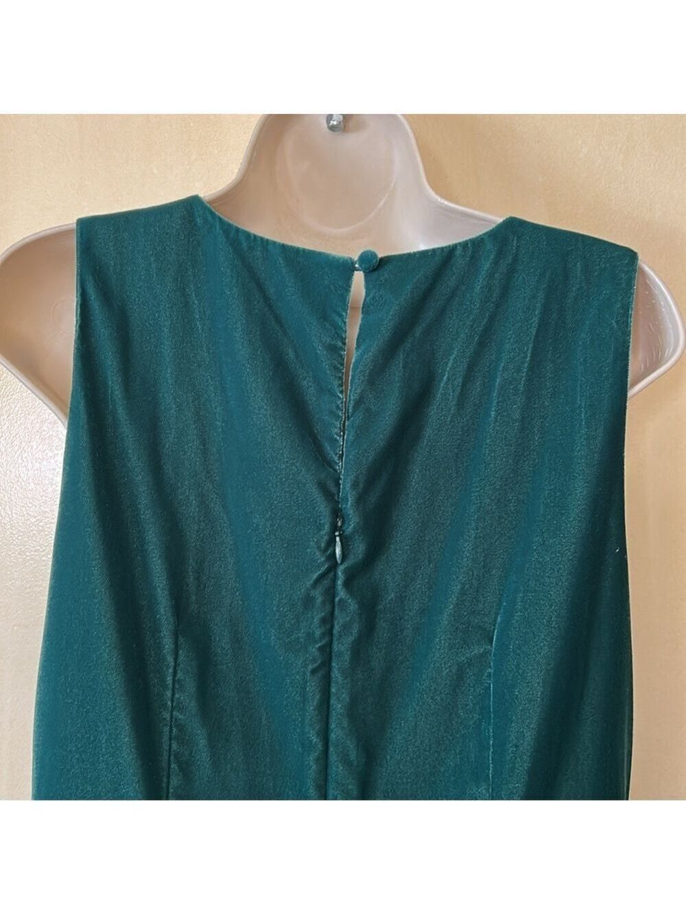 J Crew emerald green velvet shift dress with ruffle size 6 - Picture 6 of 12